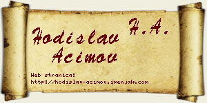 Hodislav Aćimov vizit kartica